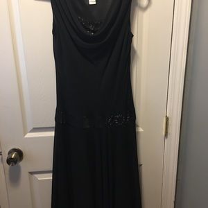 Black Dress With Satin Embellishments